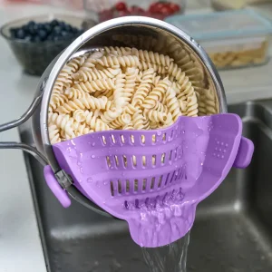 ABERZEY Clip-On Strainer – Easy Drain Pot & Pan Colander