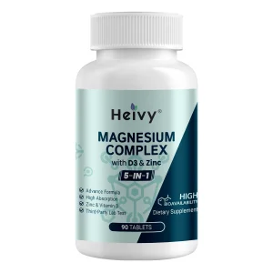 Heivy Magnesium Complex with D3 & Zinc – 5-in-1 Advanced Formula for Bone, Muscle & Nerve Health