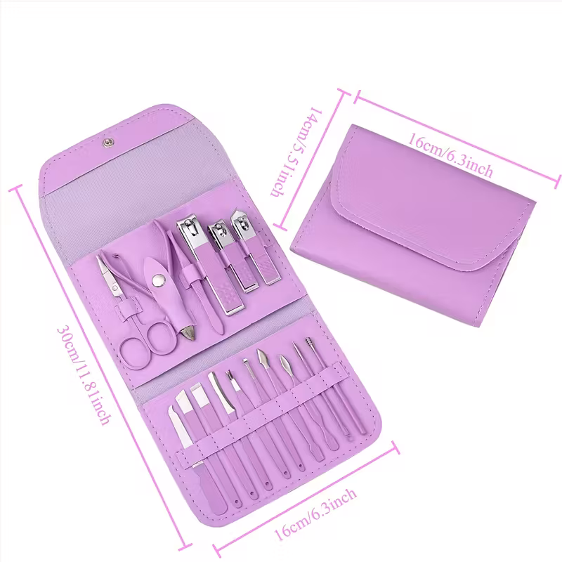 16-Piece Premium Stainless Steel Nail Clippers & Grooming Kit - Image 3