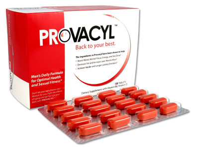 Provacyl™: All-natural daily supplement formulated to combat male andropause by boosting HGH and testosterone levels.