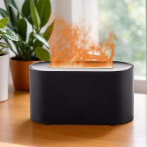 7-Color Changing Flame Aromatherapy Humidifier – Essential Oil Diffuser for Home, Bedroom & Office | Silent Operation, Ambient Lighting & Stylish Decor