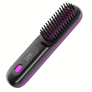 Cordless Hair Straightener Brush – Rapid Heating & USB Rechargeable