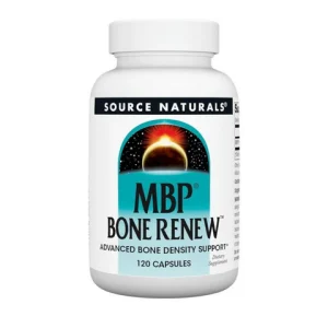 Source Naturals MBP Bone Renew advanced bone density and strength support supplement capsules for skeletal health.