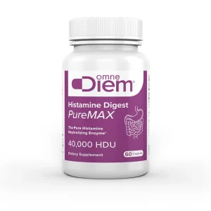 Histamine Digest DAO 40,000 HDU capsules for high-potency, fast-acting histamine support, rapid enzymatic breakdown, and acute dietary sensitivity relief.