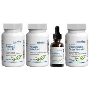 Dr. Wilson’s Adrenal Fatigue Protocol natural energy restoration supplement kit.