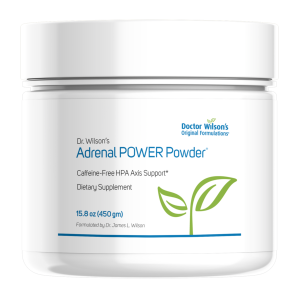 Dr. Wilson’s Adrenal POWER Powder natural energy and resilience supplement tub.