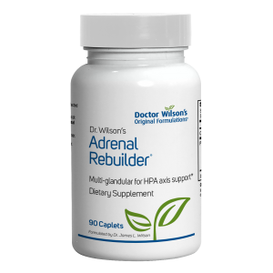 For this product, use this for your Alt Text: Dr. Wilson’s Adrenal Rebuilder advanced stress and energy support supplement bottle.