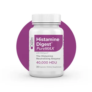 Histamine Digest with DAO capsules for histamine intolerance support, enzymatic digestive aid, and food sensitivity management.