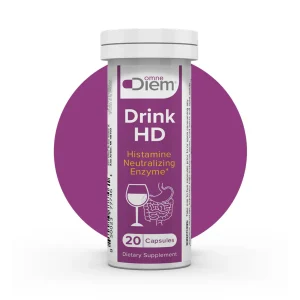 DrinkHD DAO Enzyme capsules for natural histamine support, digestive enzyme health, and alcohol-related histamine breakdown.