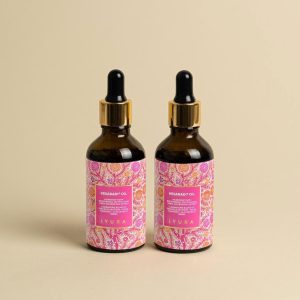 This Kesaradi Daily Glow Oil – Pack of 2 provides a double supply of the "Gold Standard" for Ayurvedic radiance. Using a luxurious blend of Saffron, Rose, and Turmeric, it deeply brightens the complexion, evens out skin tone, and provides a long-lasting, revitalized glow that makes skin look lit from within.