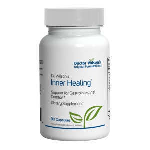 Dr. Wilson’s Inner Healing: Targeted liquid formula designed to soothe and support the integrity of the intestinal lining.