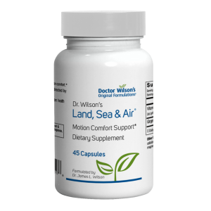Dr. Wilson's Land, Sea, and Air: Doctor-formulated herbal support designed to ease motion discomfort and maintain digestive equilibrium during all forms of travel.