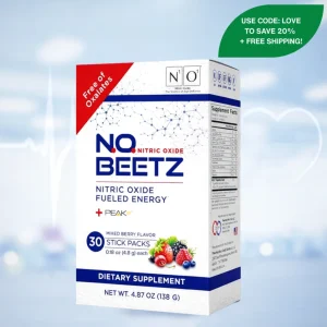 N.O. Beetz Nitric Oxide Supplement: Superfood-derived dietary formula powered by organic beets to naturally enhance blood flow, lower blood pressure, and boost athletic endurance.