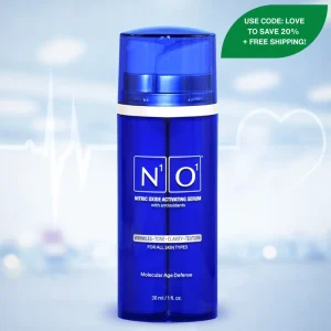 Gemini said Nitric Oxide Activating Age-Defiance Serum: Advanced topical treatment engineered to stimulate natural gas exchange at the skin's surface for instant radiance, improved texture, and long-term wrinkle reduction.