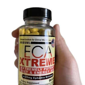 ECA Xtreme Ephedra stack bottle, a powerful thermogenic fat burner for intense weight loss and energy.