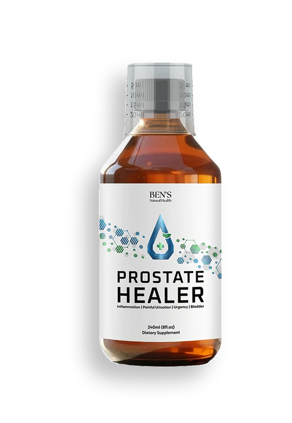 Prostate Healer supplement bottle for relieving inflammation and supporting bladder function.