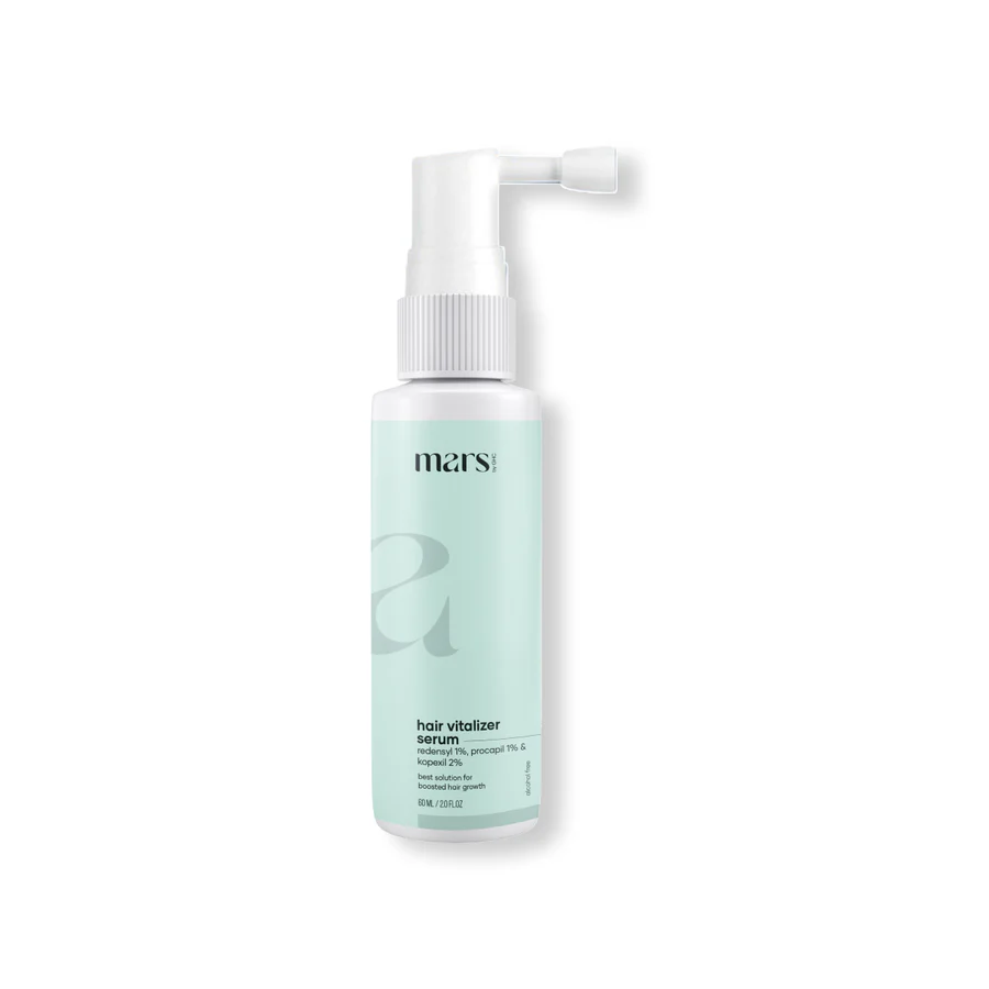 Bottle of Hair Growth Serum with 1% Redensyl 60ml for thinning hair and scalp treatment.